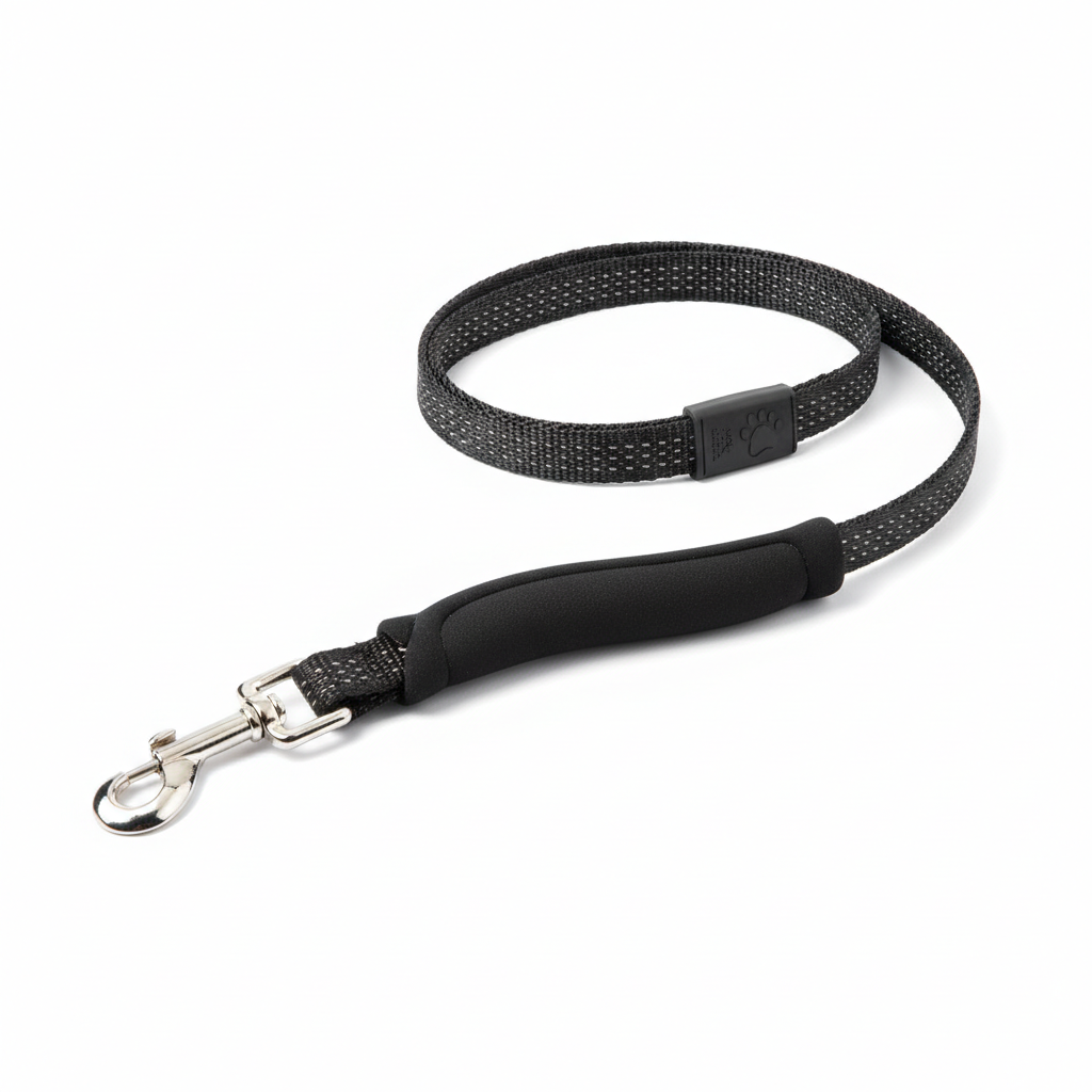 Reflective dog leash in black