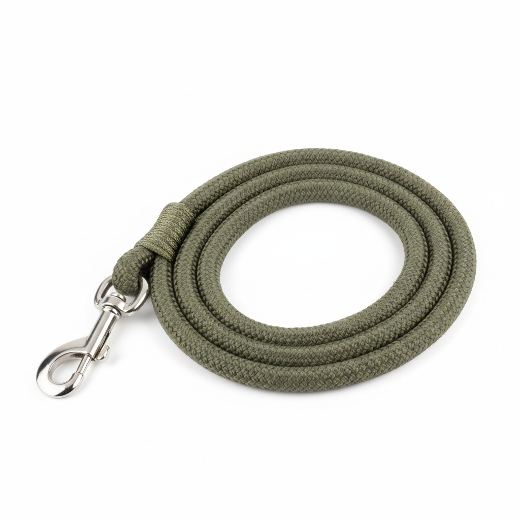 Heavy-duty rope dog leash in green