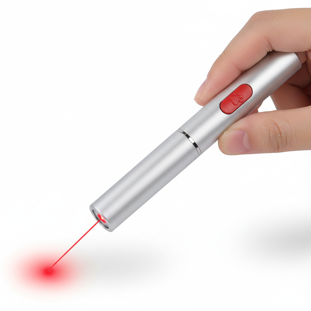 Cat laser light pen toy with bright red dot beam