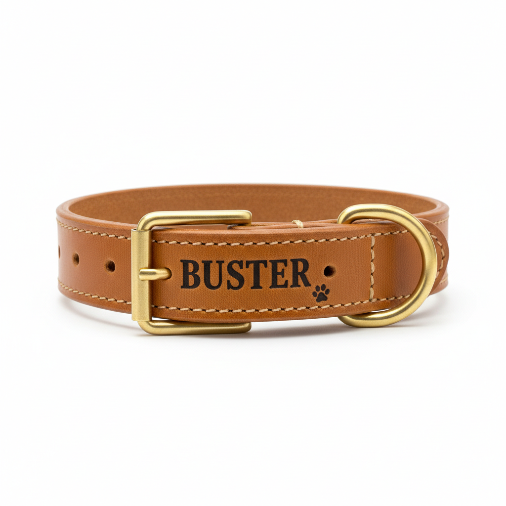 Personalized dog collar with custom name engraving